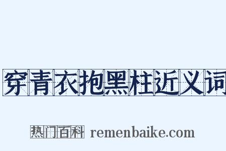 穿青衣抱黑柱近义词是什么意思的图片